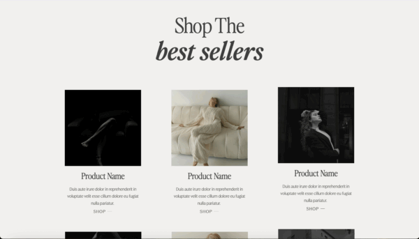 Raleigh Template Home shop section
